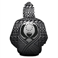 Pohnpei All Over Zip up Hoodie Lift up Black - Polynesian Pride