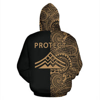 Hawaii Mauna Kea Polynesian Zip up Hoodie The Half Gold - Polynesian Pride