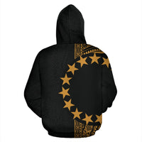 Cook Islands Polynesian Custom Hoodie Line Gold - Polynesian Pride