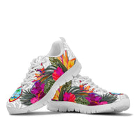 Guam Sneakers Polynesian Hibiscus White Pattern - Polynesian Pride