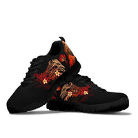 Hawaii Polynesian Sneakers - Plumeria Flowers And Waves - Polynesian Pride