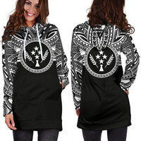 Kosrae Women Hoodie Dress - Kosrae Coat Of Arms Polynesian Black Color - Polynesian Pride