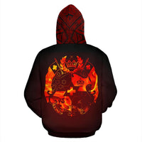 Tonga All Over Zip up Hoodie Polynesian Fire Style - Polynesian Pride