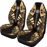 American Samoa Car Seat Covers - Polynesian Tattoo Gold - Polynesian Pride