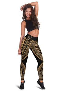 Hawaii Polyneisan Gold Color Special Tribal Women's Leggings - Polynesian Pride