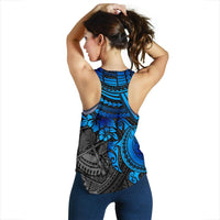 American Samoa Polynesian Women's Racerback Tank - Blue Turtle - Polynesian Pride