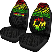 Tonga Custom Personalised Car Seat Covers - Tonga Reggae Coat Of Arms Polynesian Tattoo - Polynesian Pride