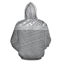 Polynesian All Over Zip up Hoodie Polynesian Grey Version - Polynesian Pride