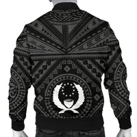 Pohnpei Personalised Men's Bomber Jacket - Pohnpei Seal With Polynesian Tattoo Style ( Black) - Polynesian Pride