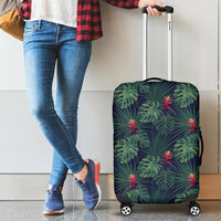Tropical Monstera Leaf Green Luggage Cover - Polynesian Pride