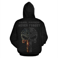 Polynesian Kakau Skull National Pearl Harbor Remembrance Day Hawaii Zip Hoodie Grey - Polynesian Pride