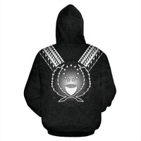 Pohnpei All Over Zip up Hoodie Black Sailor Style - Polynesian Pride