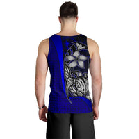 Chuuk Micronesia Men's Tank Top Blue - Turtle With Hook - Polynesian Pride