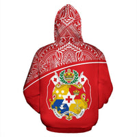 Tonga All Over Zip up Hoodie Polynesia Curve Style - Polynesian Pride