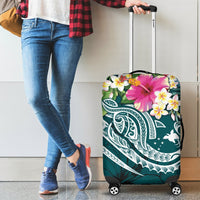 Papua New Guinea Polynesian Luggage Covers - Summer Plumeria (Turquoise) Turquoise - Polynesian Pride