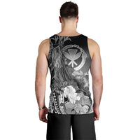 Polynesian Hawaii Men's Tank Top - Kanaka Maoli Humpback Whale with Tropical Flowers (White) - Polynesian Pride