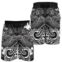 Papua New Guinea Men's Shorts - White Shark Polynesian Tattoo - Polynesian Pride