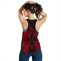 Wallis And Futuna Polynesian Women Tank Top Map Red - Polynesian Pride