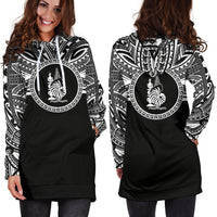New Caledonia Women Hoodie Dress - New Caledonia Coat Of Arms Polynesian Black Color - Polynesian Pride