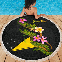 Tokelau Custom Personalised Beach Blanket - Plumeria Tribal - Polynesian Pride