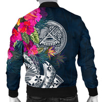 American Samoa Custom Personalised Men's Bomber Jacket - Summer Vibes - Polynesian Pride