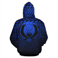 Pohnpei All Over Zip up Hoodie Lift up Blue - Polynesian Pride