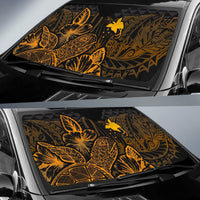 Papua New Guinea Auto Sun Shades Turtle Hibiscus Gold - Polynesian Pride