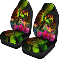 Tonga Polynesian Car Seat Covers - Hibiscus and Banana Leaves - Polynesian Pride