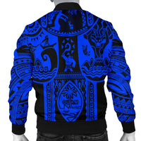 Polynesian Men's Bomber Jackets - Guam Flag, Seal with Maui Moana Tattoo - Polynesian Pride