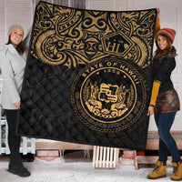 Hawaii Premium Quilt - Hawaii Seal Pride Style (Gold) Premium Quilt - Hawaii Premium Quilt - Hawaii Seal Pride Style (Gold) - Polynesian Pride