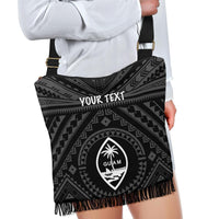 Guam Personalised Crossbody Boho Handbag - Guam Seal With Polynesian Tattoo Style (Black) - Polynesian Pride