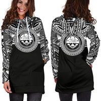 Federated States of Micronesia Women Hoodie Dress - Federated States of Micronesia Coat Of Arms Polynesian Black Color - Polynesian Pride