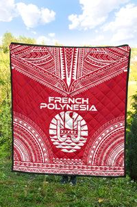 French Polynesia Premium Quilt - French Polynesia Polynesian Chief Red Version - Polynesian Pride