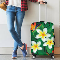 Plumeria Luggage Cover 01 Black - Polynesian Pride