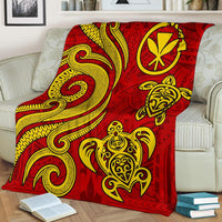 Polynesian Hawaii (Kanaka Maoli) Premium Blanket - Red Tentacle Turtle - Polynesian Pride