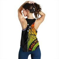 Papua New Guinea Women's Racerback Tank - PNG Bird And Polynesian Decorative Pattern - Polynesian Pride
