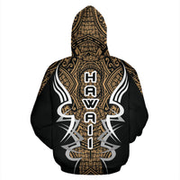 Kanaka Map Zip up Hoodie Gold Armor Style - Polynesian Pride