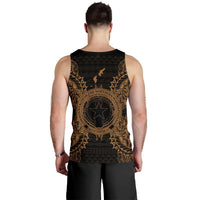 Northern Mariana Islands Polynesian Men Tank Top Map Gold - Polynesian Pride