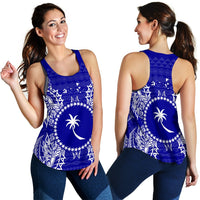 Chuuk Polynesian Women Tank Top Map Blue - Polynesian Pride