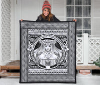 Hawaii Polynesian Pele Kanaka Premium Quilt White - Polynesian Pride