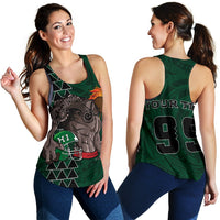 Kakau Hawaii Warrior Football Women's Racerback Tank AH Green - Polynesian Pride