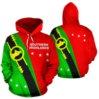 Southern Highlands Papua New Guinea Hoodie Unisex Red mix Black and Green - Polynesian Pride