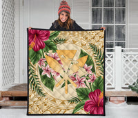 Hawaii Premium Quilt - Kanaka Maoli Premium Quilt Strong Pattern Hibiscus Plumeria AH - Polynesian Pride