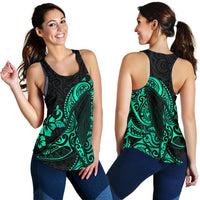 Polynesian Hawaii Women's Racerback Tank - Polynesian Turquoise Humpback Whale - Polynesian Pride
