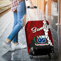 Samoa Polynesian Luggage Covers - Tribal Wave Tattoo Flag Color - Polynesian Pride