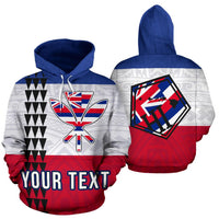 Hawaii Flag Polynesian Custom Hoodie Line Style Unisex White - Polynesian Pride