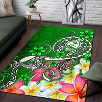 Guam Area Rug - Turtle Plumeria (Green) - Polynesian Pride