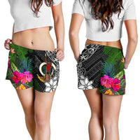 Vanuatu Women Shorts - Turtle Plumeria Banana Leaf - Polynesian Pride