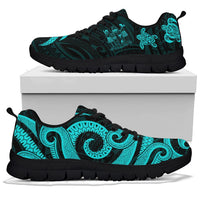 Fiji Polynesian Sneakers - Turquoise Tentacle Turtle Crest - Polynesian Pride