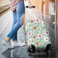 Tropical Hibiscus Palm Leaves Luggage Cover - Polynesian Pride